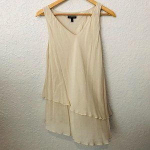 Eileen Fisher Womens Asymmetrical Tiered Layered Blouse Top 100% Silk Medium